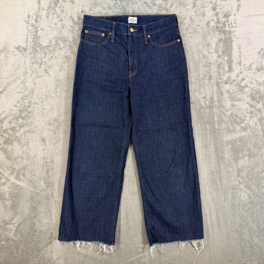 J.Crew Slim Wide Leg Jeans Women's Size 29 Blue‎ Dark Wash Denim